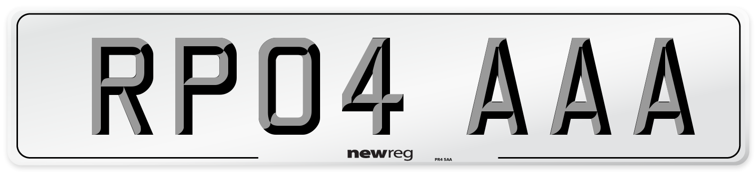 RP04 AAA Number Plate from New Reg